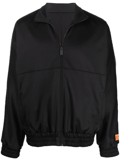 Shop Heron Preston Logo-stripe Zipped Track Jacket In Black