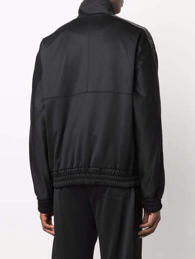 Shop Heron Preston Logo-stripe Zipped Track Jacket In Black