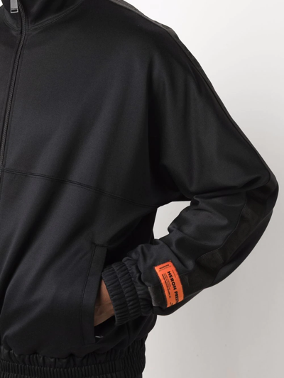 Heron Preston Logo-stripe Zipped Track Jacket In Black