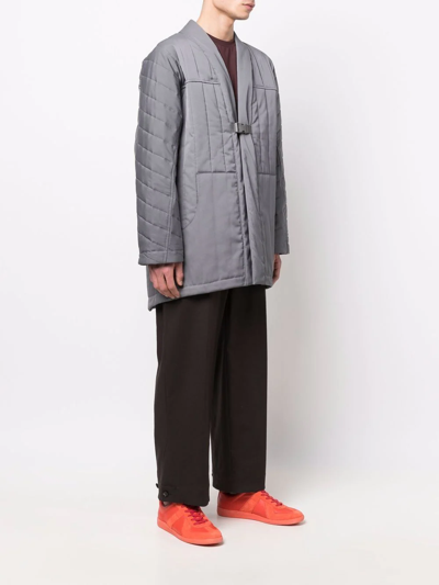 Shop Mackintosh Mist Liner Buckle-front Jacket In Grau
