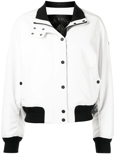 Shop Moose Knuckles Hampton Bomber Jacket In White