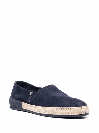 Shop Casadei Slip-on Suede Loafers In Blau