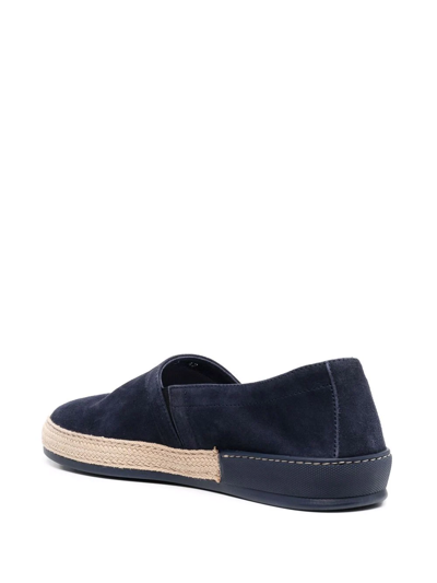 Shop Casadei Slip-on Suede Loafers In Blau