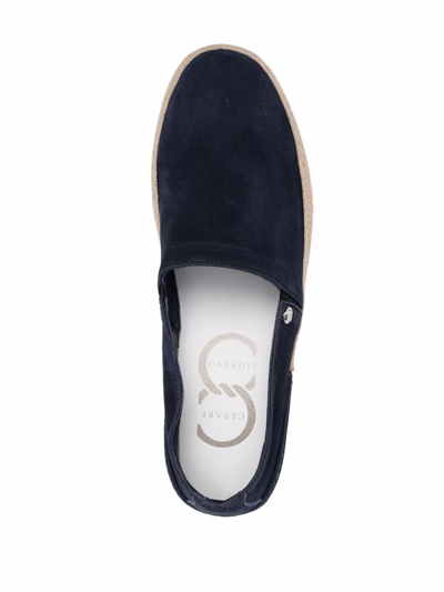 Shop Casadei Slip-on Suede Loafers In Blau