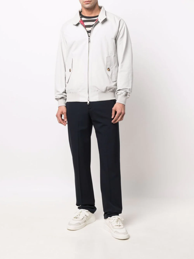 Baracuta G9 Cotton-blend Harrington Jacket In White | ModeSens