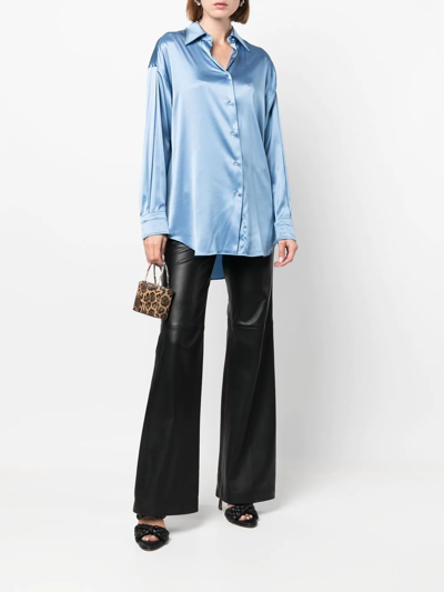Tom Ford Stretch-silk Pointed-collar Shirt In Blau
