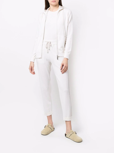 Shop Colombo Drawstring Cashmere Trousers In Weiss