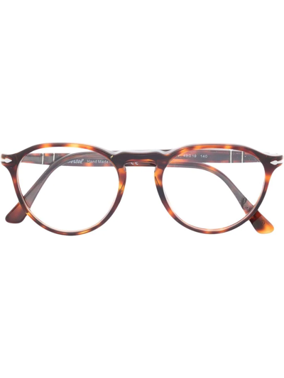 Shop Persol Tortoiseshell-frame Glasses In Braun