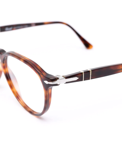 Shop Persol Tortoiseshell-frame Glasses In Braun