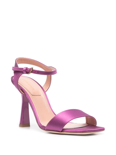 Shop Alberta Ferretti Metallic Tapered-heel Sandals 105mm In Violett