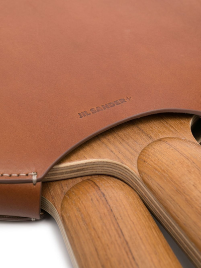 Jil Sander Wooden Table Tennis Paddles In Braun
