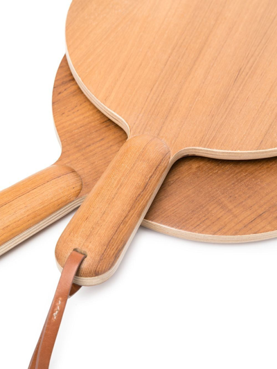 Jil Sander Wooden Table Tennis Paddles In Braun