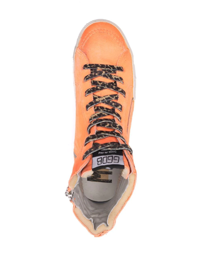 Shop Golden Goose Slide High-top Sneakers In Orange
