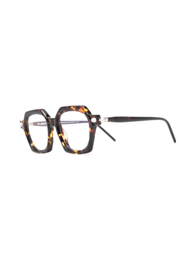 Shop Kuboraum Tortoise Square-frame Glasses In Brown