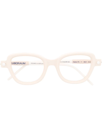 Kuboraum Embellished Square-frame Glasses In Nude