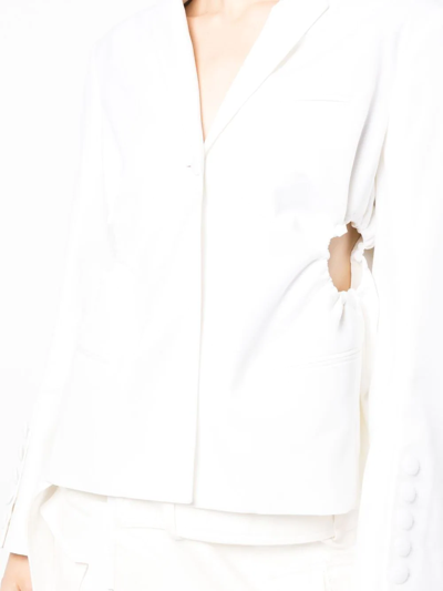 Shop Rokh Cut Out Tailored Blazer In Weiss