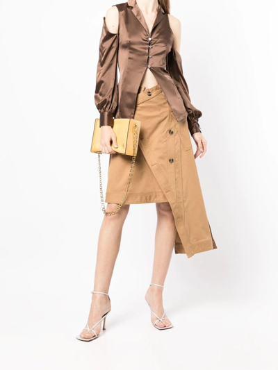 Rokh Cut Out Shoulder Blouse In Braun