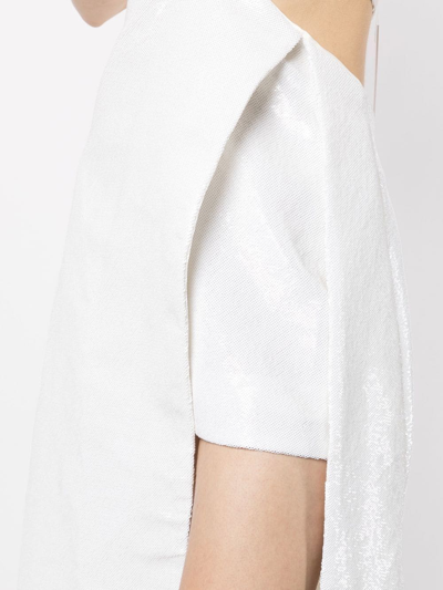 Rokh Open Cut Sequin Dress In Weiss