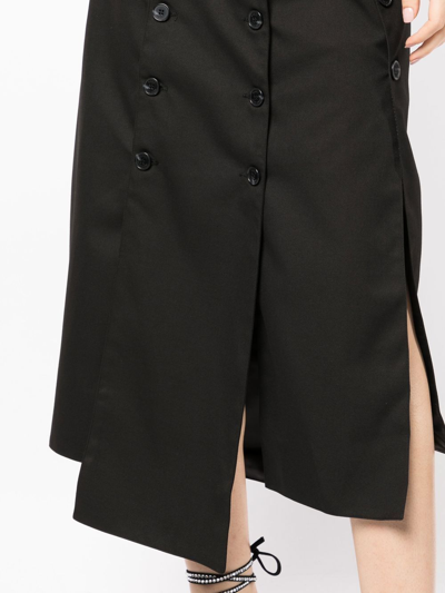 Shop Rokh Button Detail Panelled Skirt In Schwarz