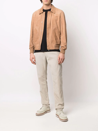 Shop Pt Torino Pouch-pocket Leather Jacket In Nude