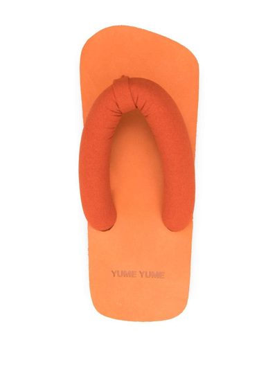 Shop Yume Yume Chunky Square-toe Flip-flops In Orange