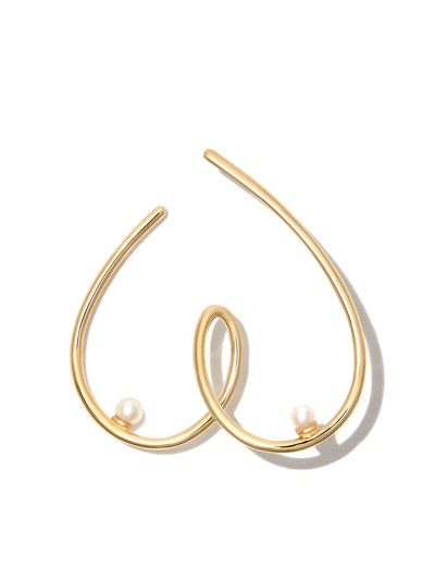 Shop Anissa Kermiche 14kt Yellow Gold Free The Nip Pearl Earring