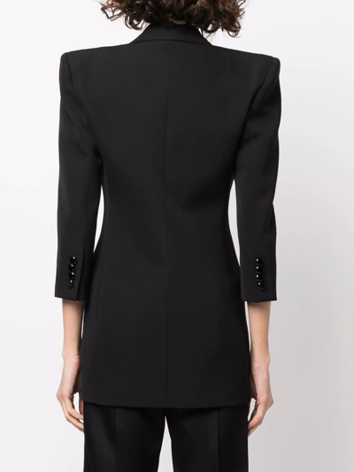 Shop Saint Laurent Long Sleeve Tailored Blazer In Black