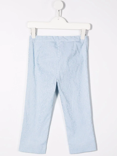 Shop Il Gufo Gingham-check Print Trousers In Blue
