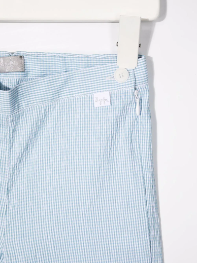 Shop Il Gufo Gingham-check Print Trousers In Blue