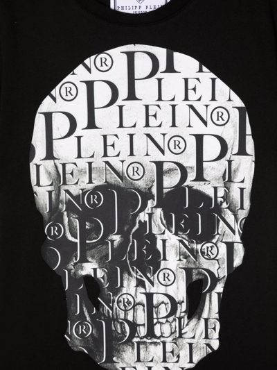 PHILIPP PLEIN JUNIOR SKULL-PRINT COTTON T-SHIRT 