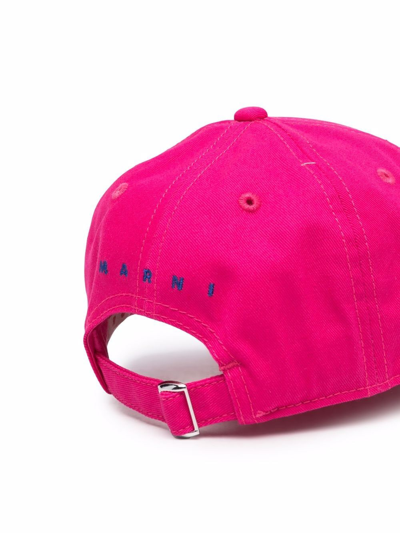 Shop Marni Logo-appliqué Baseball Cap In Pink