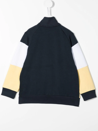 Aigner Colour-block Zip-up Jacket In Blue