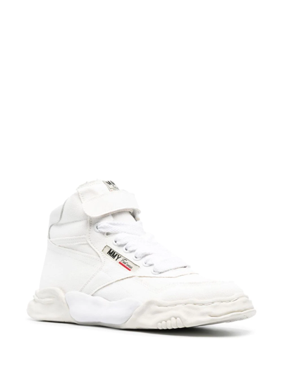Shop Miharayasuhiro Freddie Wavy-sole High-top Sneakers In White