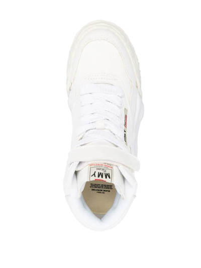 Shop Miharayasuhiro Freddie Wavy-sole High-top Sneakers In White