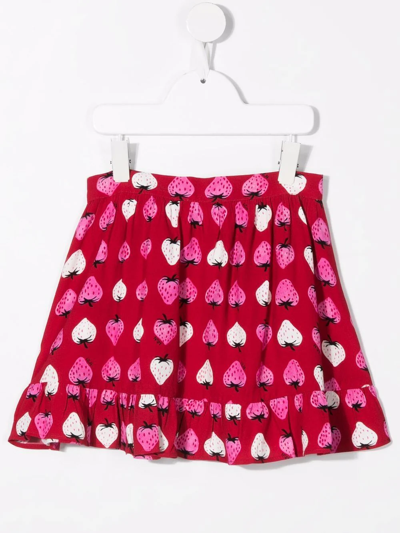 Shop N°21 Strawberry-print A-line Miniskirt In Red
