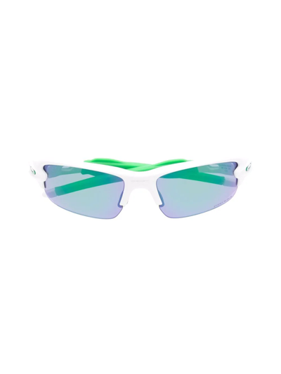 Shop Oakley Flak Xxs Rectangle-frame Sunglasses In White