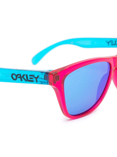Shop Oakley Two-tone Squared Sunglasses In Red