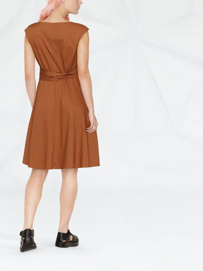 Shop Woolrich Waist-tie A-line Dress In Brown