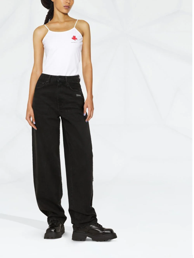 Dsquared2 Maple Leaf Logo-print Vest Top In White