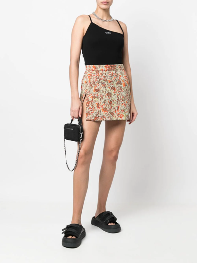 Shop Ambush Floral Jacquard Mini Skirt In Neutrals