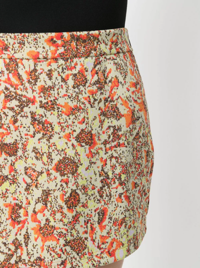 Shop Ambush Floral Jacquard Mini Skirt In Neutrals