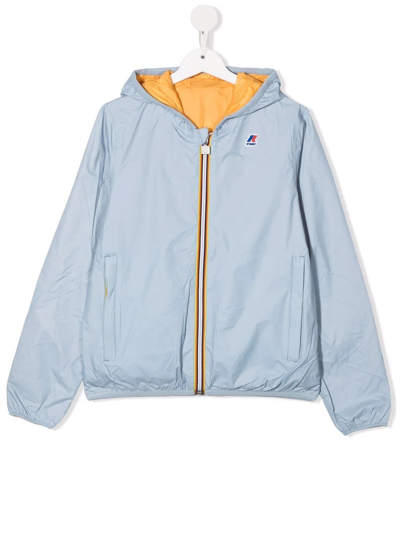 Shop K-way Teen Reversible Logo-patch Jacket In Blue