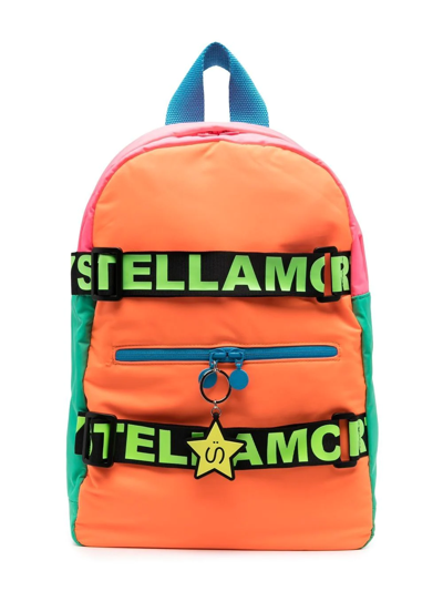 Shop Stella Mccartney Logo Zipped Backpack In Pink
