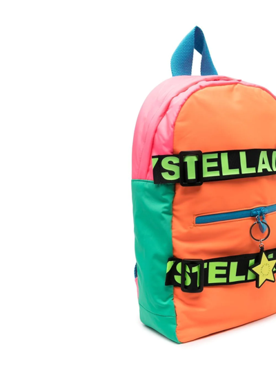 Shop Stella Mccartney Logo Zipped Backpack In Pink