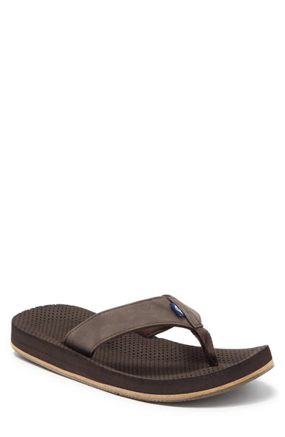 Shop Dockers Perforated Casual Flip Flop Sandal In Brown