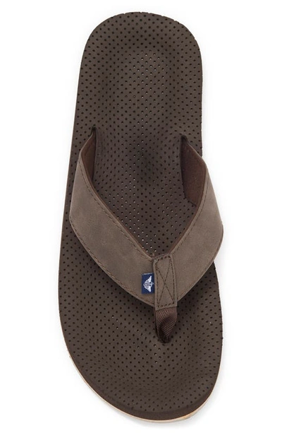 Shop Dockers Perforated Casual Flip Flop Sandal In Brown