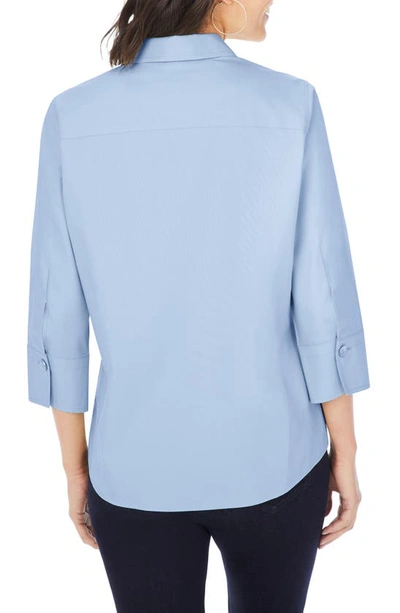 Shop Foxcroft Paityn Non-iron Cotton Shirt In Blue Freesia