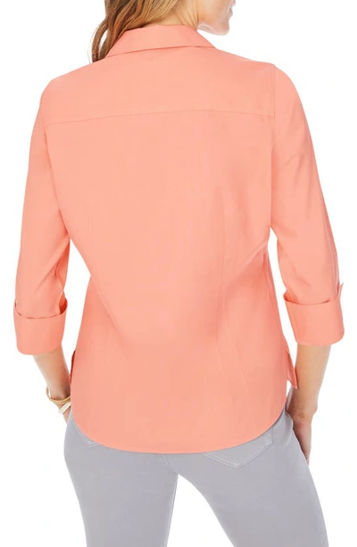 Shop Foxcroft Taylor Fitted Non-iron Shirt In Peach Sorbet