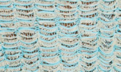 Shop Acne Studios Kangie Open Knit Crop Cotton Blend Cardigan In Aqua Blue