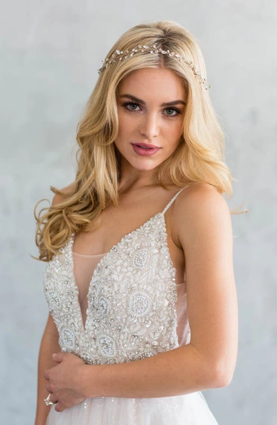 Shop Brides And Hairpins Lucina Crystal Halo & Sash In Gold